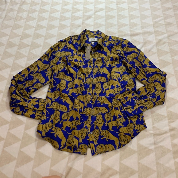 J Crew Collection Silk Twill Button Up 